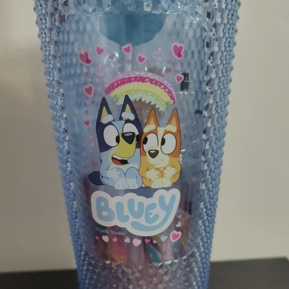 NWT Bluey Blue Tumbler with Straw & Candy